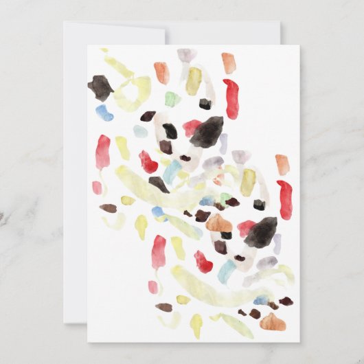 モダン カラフル アブストラクト フラット インビテーション (正面)