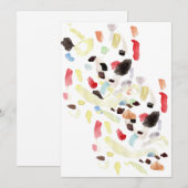 モダン カラフル アブストラクト フラット インビテーション (正面/裏面)