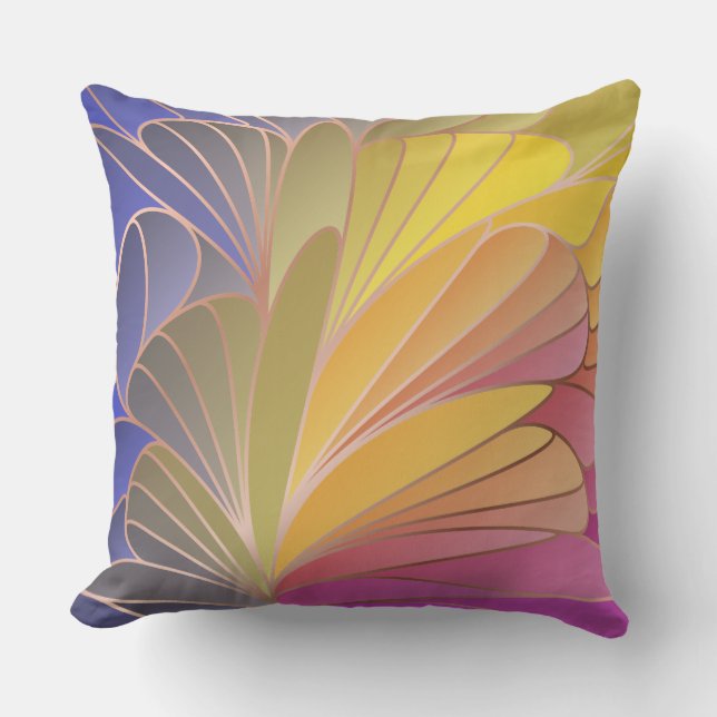 モダン,カラフル,アールヌーボー，アートデコ，パターン，abstr アウトドアクッション (正面)