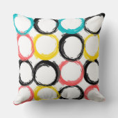 モダン、カラフル、カッコいい、ユニークで、粋な円 クッション (裏面)