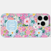 モダン カラフル ガーデン モノグラム Case-Mate iPhoneケース (裏面 (横))