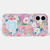 モダン カラフル ガーデン モノグラム Case-Mate iPhoneケース (裏面 (横))