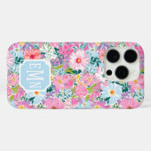 モダン カラフル ガーデン モノグラム Case-Mate iPhoneケース (裏面 (横))