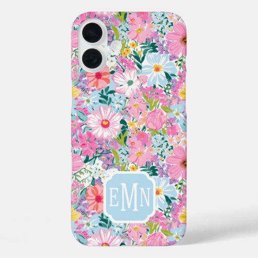 モダン カラフル ガーデン モノグラム Case-Mate iPhoneケース (裏面)
