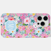 モダン カラフル ガーデン モノグラム Case-Mate iPhoneケース (裏面 (横))