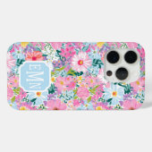 モダン カラフル ガーデン モノグラム Case-Mate iPhoneケース (裏面 (横))