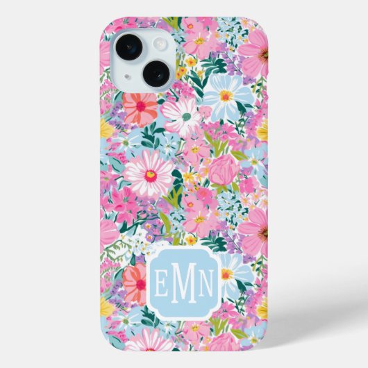 モダン カラフル ガーデン モノグラム Case-Mate iPhoneケース (裏面)