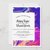 モダン カラフル ギャラクシー アーティスティック アブストラクト ウェディング 招待状 (正面)