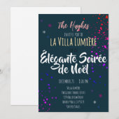 モダン カラフル クリスマス ホリデー パーティー カード ファミリー (正面/裏面)