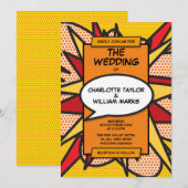 モダン カラフル コミックブック ウェディング 招待状 (正面/裏面)