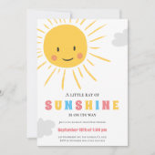 モダン カラフル サンシャイン レイ ニュートラル ベビーシャワー 招待状 (正面)