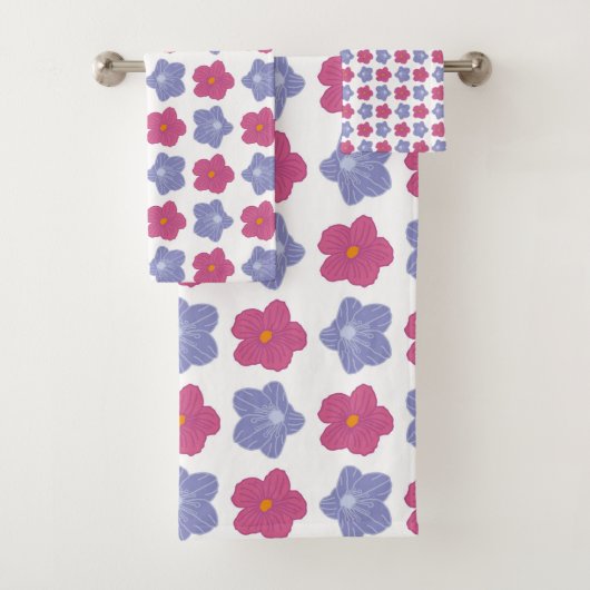 モダン カラフル シック フローラル パターン バスタオル セット (インサイチュ)