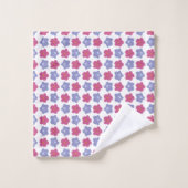 モダン カラフル シック フローラル パターン バスタオル セット (ウォッシュタオル)