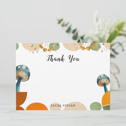 モダン カラフル ジオメトリック キノコ 感謝カード (スタンド正面)