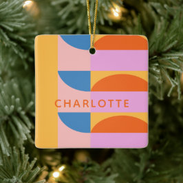 モダン カラフル ジオメトリック シェイプ オーダーメイド セラミックオーナメント