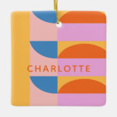 モダン カラフル ジオメトリック シェイプ オーダーメイド セラミックオーナメント (正面)