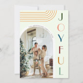 モダン カラフル ジョイフル アーチ ファミリー フォト クリスマス (正面)