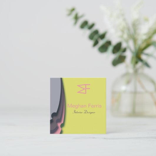 モダン カラフル スクエア名刺 (スタンド正面)