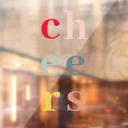 モダン カラフル チェアーズ ホリデー ウィンドウ クリング ウィンドウサイン (シート2)