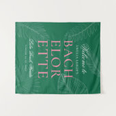 モダン カラフル トロピカル パームリーフ ブライズメイド タペストリー (正面(横))