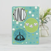 モダン カラフル ドット ブンコ 招待状 (スタンド正面)