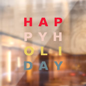 モダン カラフル ハッピー ホリデー ウィンドウサイン (シート2)