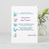 モダン カラフル バタフライ ウェディング 招待状 (スタンド正面)