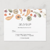 モダン カラフル パンプキン オータム インビテーションポストカード (正面)