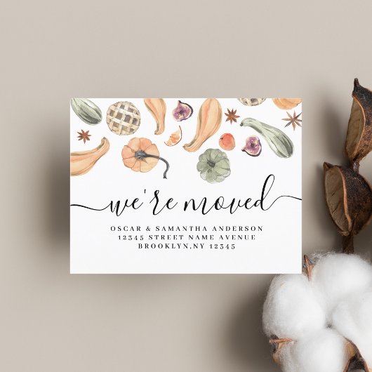 モダン カラフル パンプキン オータム 案内ポストカード