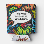 モダン カラフル パーソナライズ スピーチ バブル ファン 缶クーラー (裏面)