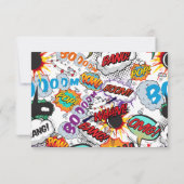 モダン カラフル ファン コミックブック スタイリッシュ 出欠カード (裏面)