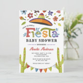 モダン カラフル フィエスタ メキシカン ベビーシャワー 招待状 (スタンド正面)