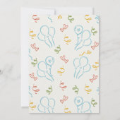 モダン カラフル フォト なんて楽しい お誕生日 一歳 招待状 (裏面)