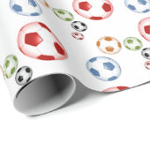 モダン カラフル フットボール ラッピングペーパー (ロールコーナー)