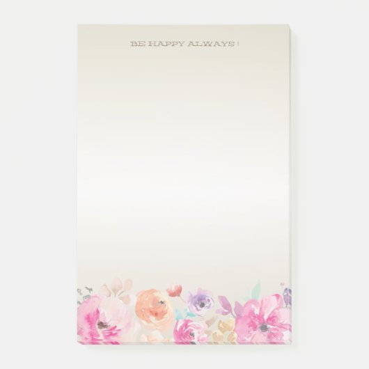 モダン カラフル フラワーズ - あなたの名を刻んで ポストイット (正面)