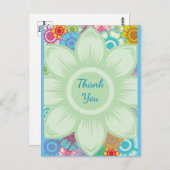 モダン カラフル フラワー オーダーメイド テキストまたはありがとうございます ポストカード (正面/裏面)