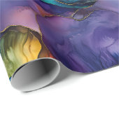 モダン カラフル フルイド アート 絵画 アルコールインク ラッピングペーパー (ロールコーナー)