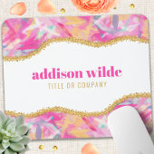 モダン カラフル ブラシストローク ゴールド シック ビジネス マウスパッド