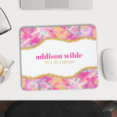 モダン カラフル ブラシストローク ゴールド シック ビジネス マウスパッド