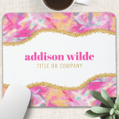 モダン カラフル ブラシストローク ゴールド シック ビジネス マウスパッド