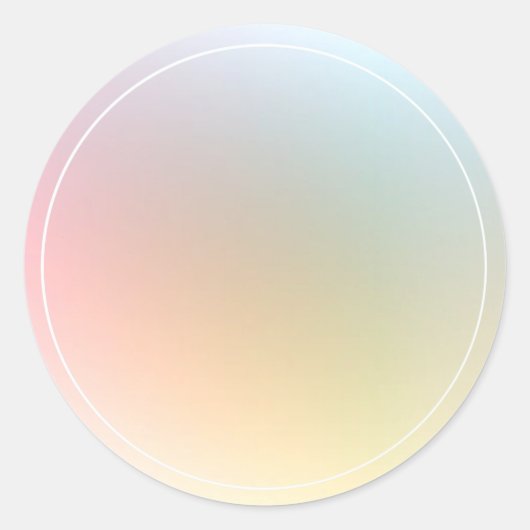 モダン カラフル ブランク テンプレート おしゃれ エレガント ラウンドシール (正面)