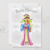 モダン カラフル ベビーシャワー 招待状 (正面)