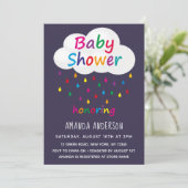 モダン カラフル ボーイ ベビーシャワー 招待状 (スタンド正面)