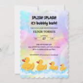 モダン カラフル ラバーダッキー ベビーシャワー 招待状 (正面)