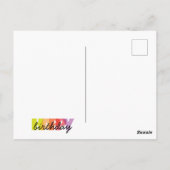 モダン カラフル レインボー タイポグラフィー ハッピー バースデー ポストカード (裏面)