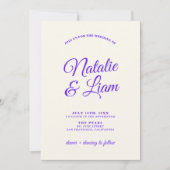 モダン カラフル レトロ ファン ファンキー ユニーク ウェディング 招待状 (正面)