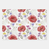 モダン カラフル ワイルドフラワーパターン ラッピングペーパーシート (正面2)