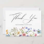 モダン カラフル ワイルドフラワー フラワーブライダルシャワー サンキューカード (正面)
