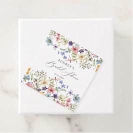 モダン カラフル ワイルドフラワー フラワーブライダルシャワー フェイバータグ