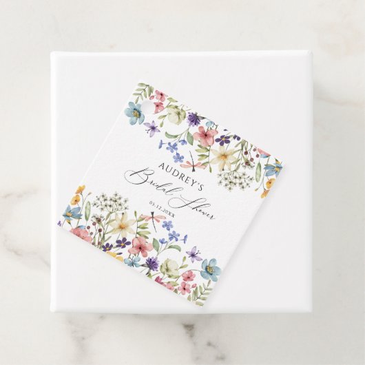 モダン カラフル ワイルドフラワー フラワーブライダルシャワー フェイバータグ (インサイチュ)